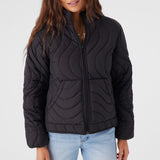 Eden Nylon Wave Quilted Zip Jacket
