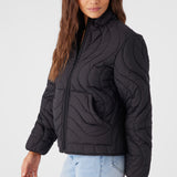 Eden Nylon Wave Quilted Zip Jacket