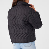 Eden Nylon Wave Quilted Zip Jacket