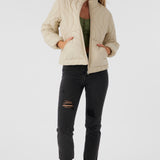 Eden Nylon Wave Quilted Zip Jacket