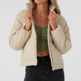 Eden Nylon Wave Quilted Zip Jacket