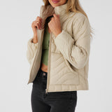 Eden Nylon Wave Quilted Zip Jacket