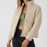 Eden Nylon Wave Quilted Zip Jacket