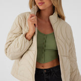 Eden Nylon Wave Quilted Zip Jacket