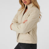 Eden Nylon Wave Quilted Zip Jacket