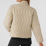 Eden Nylon Wave Quilted Zip Jacket