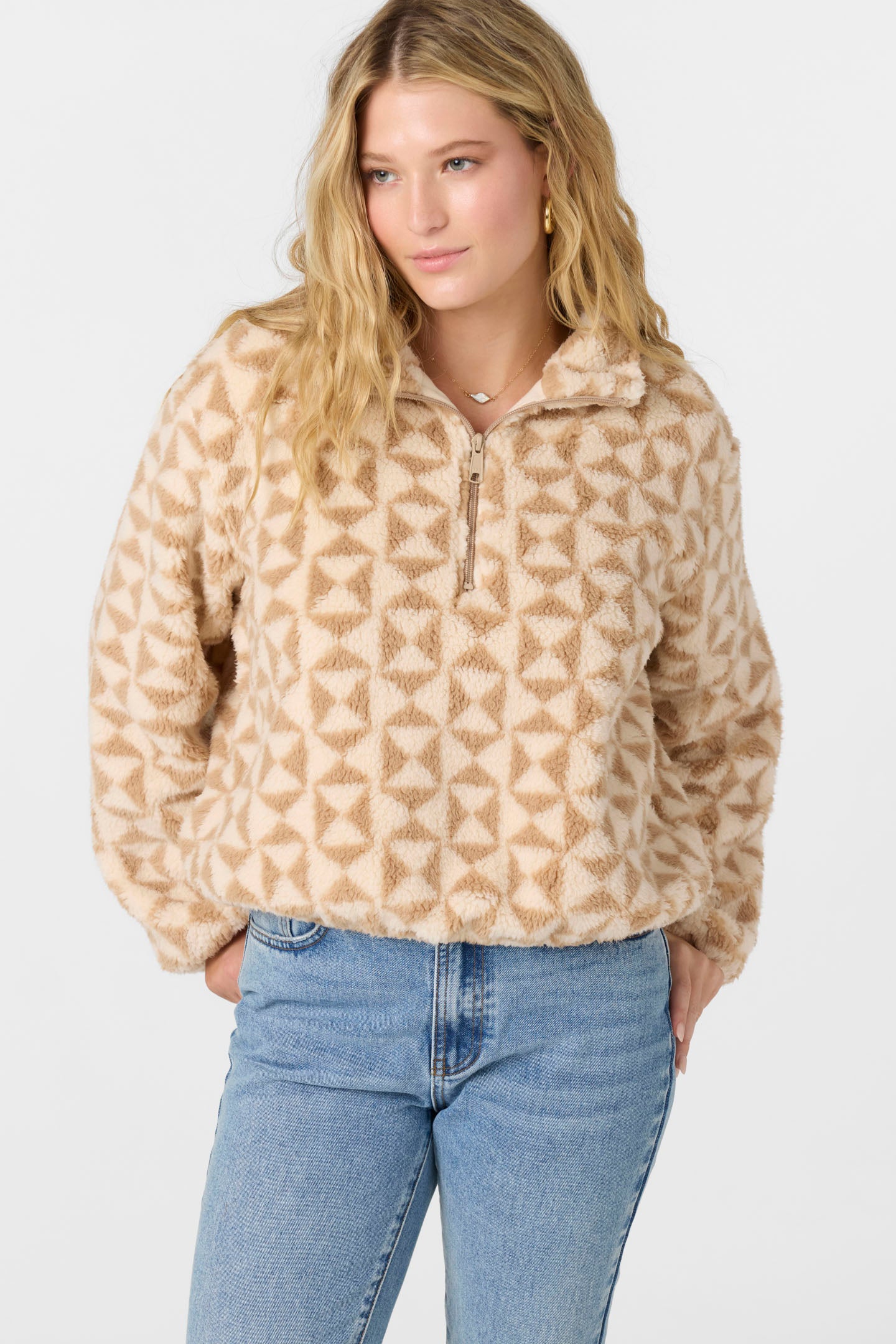 KACEY HIGH PILE FLEECE PULLOVER