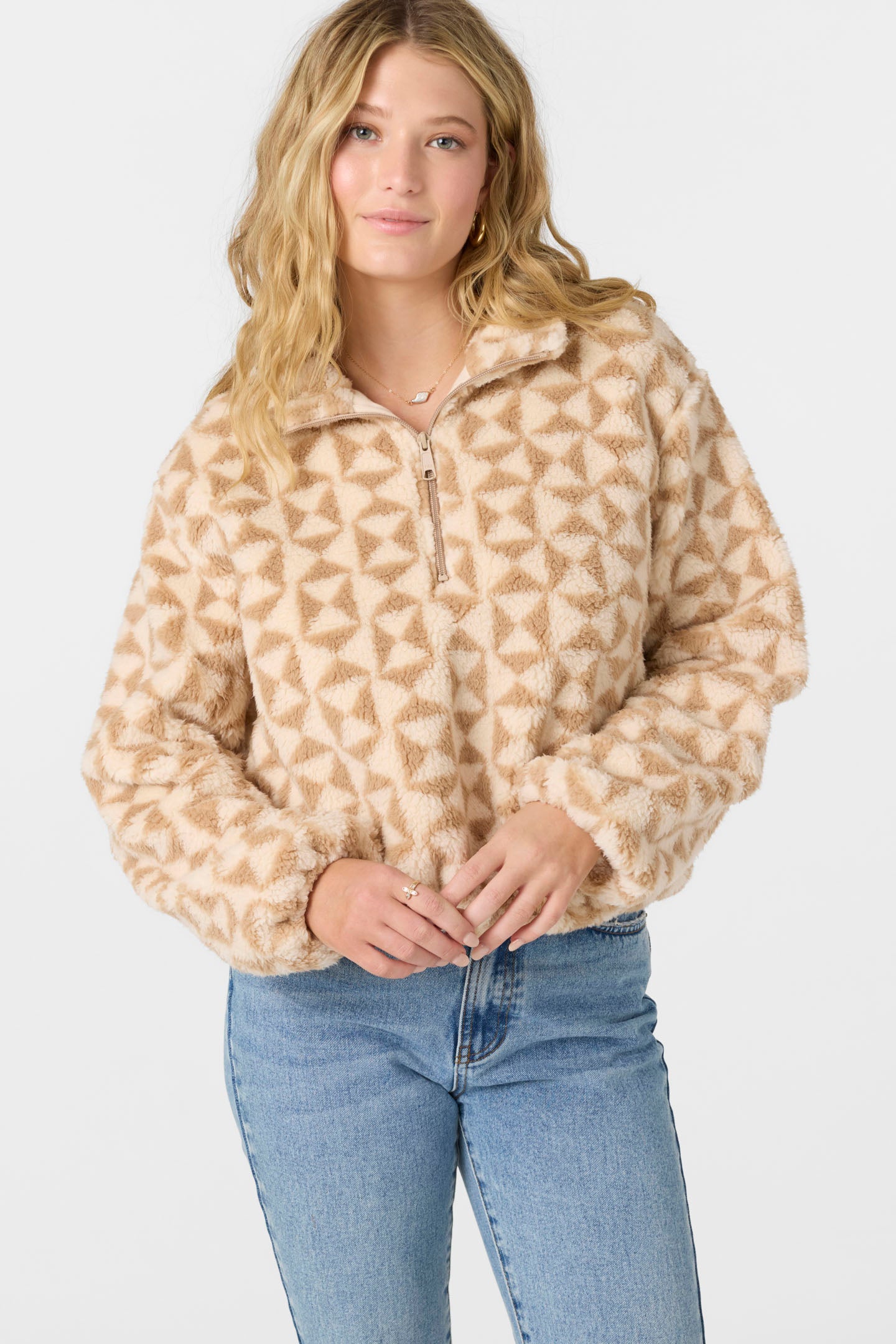 KACEY HIGH PILE FLEECE PULLOVER