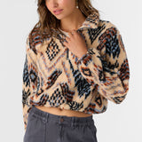 Kacey Palmer Print High Pile Fleece Pullover