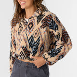 Kacey Palmer Print High Pile Fleece Pullover