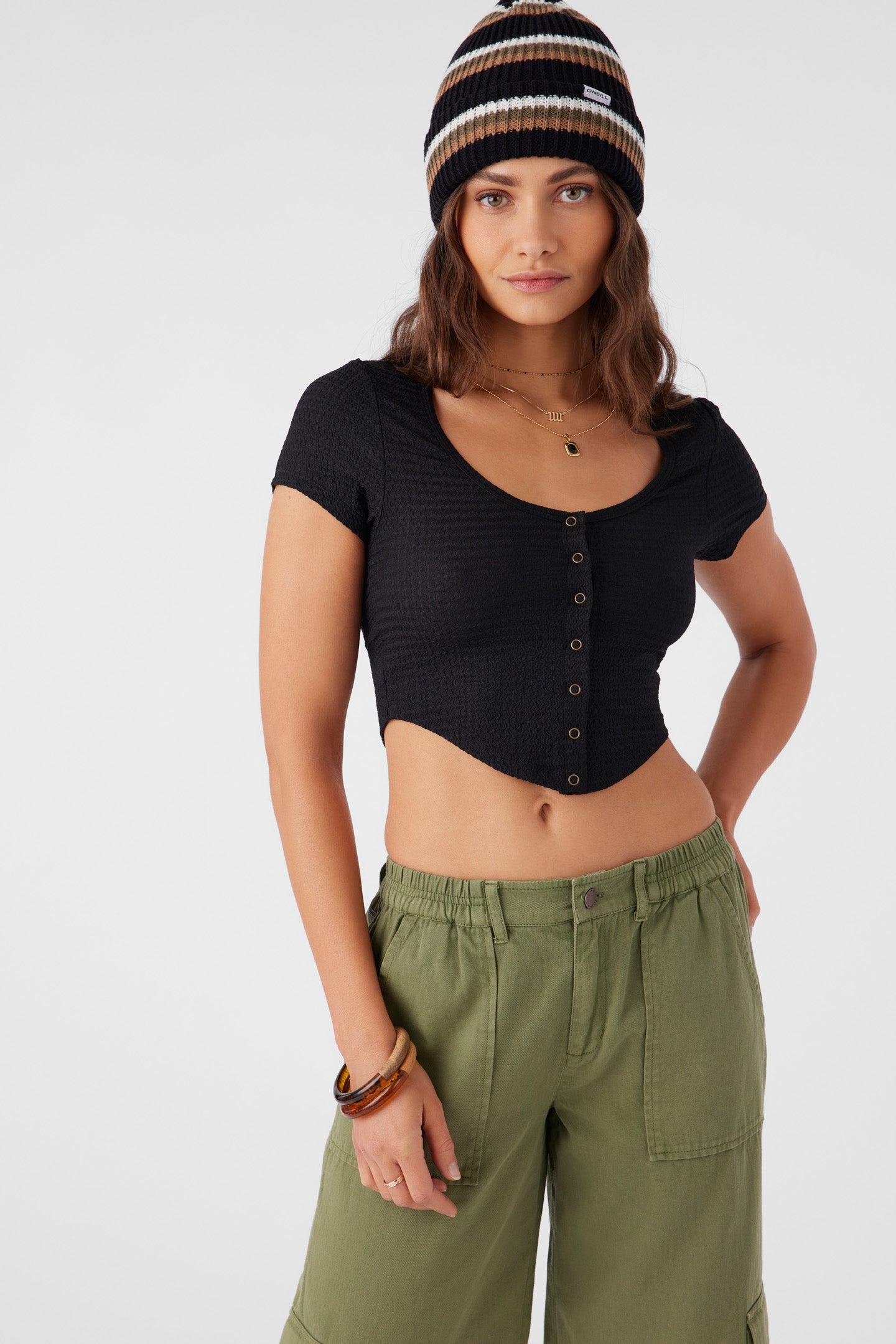 MARLENA TEXTURED KNIT CROP TOP