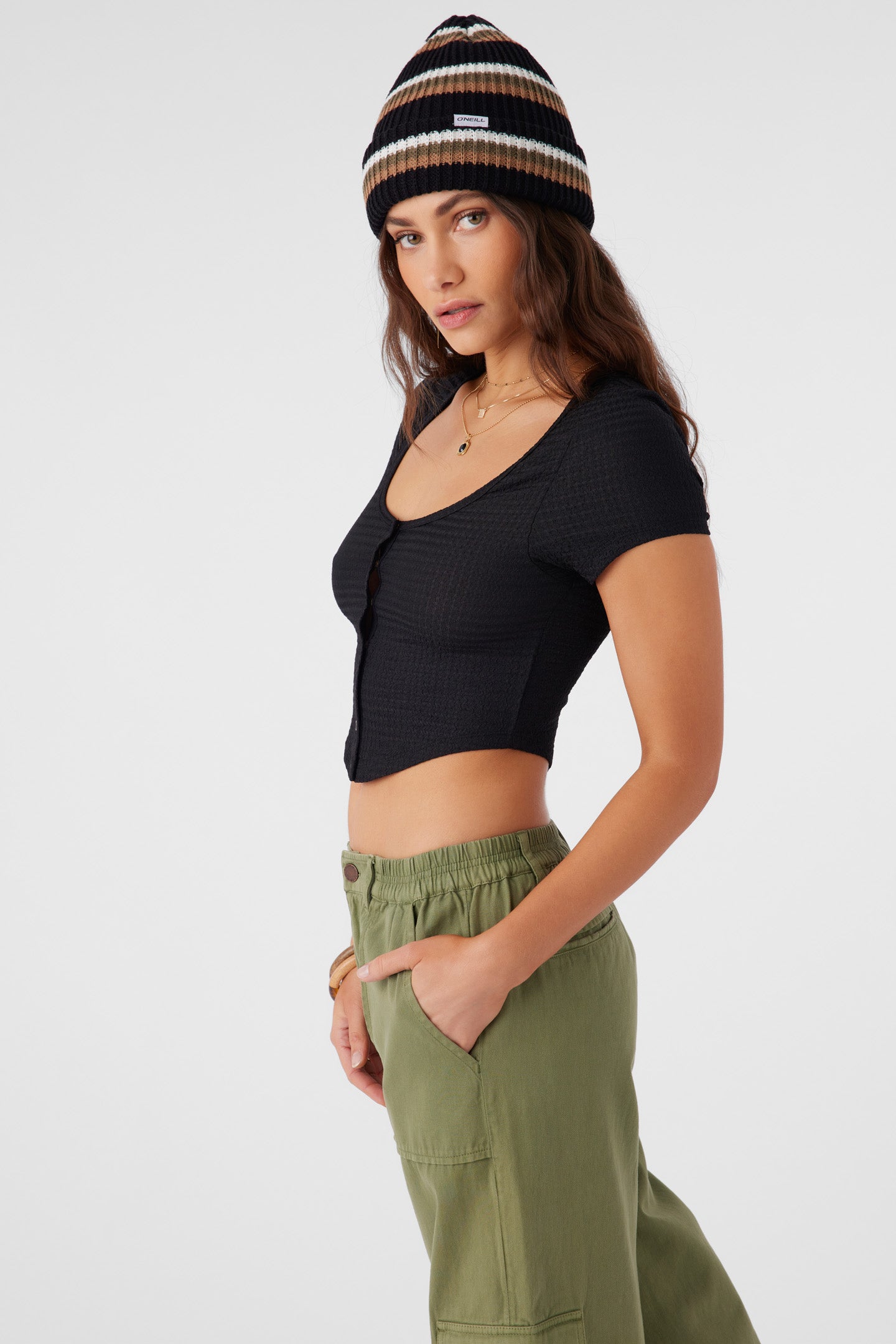 MARLENA TEXTURED KNIT CROP TOP