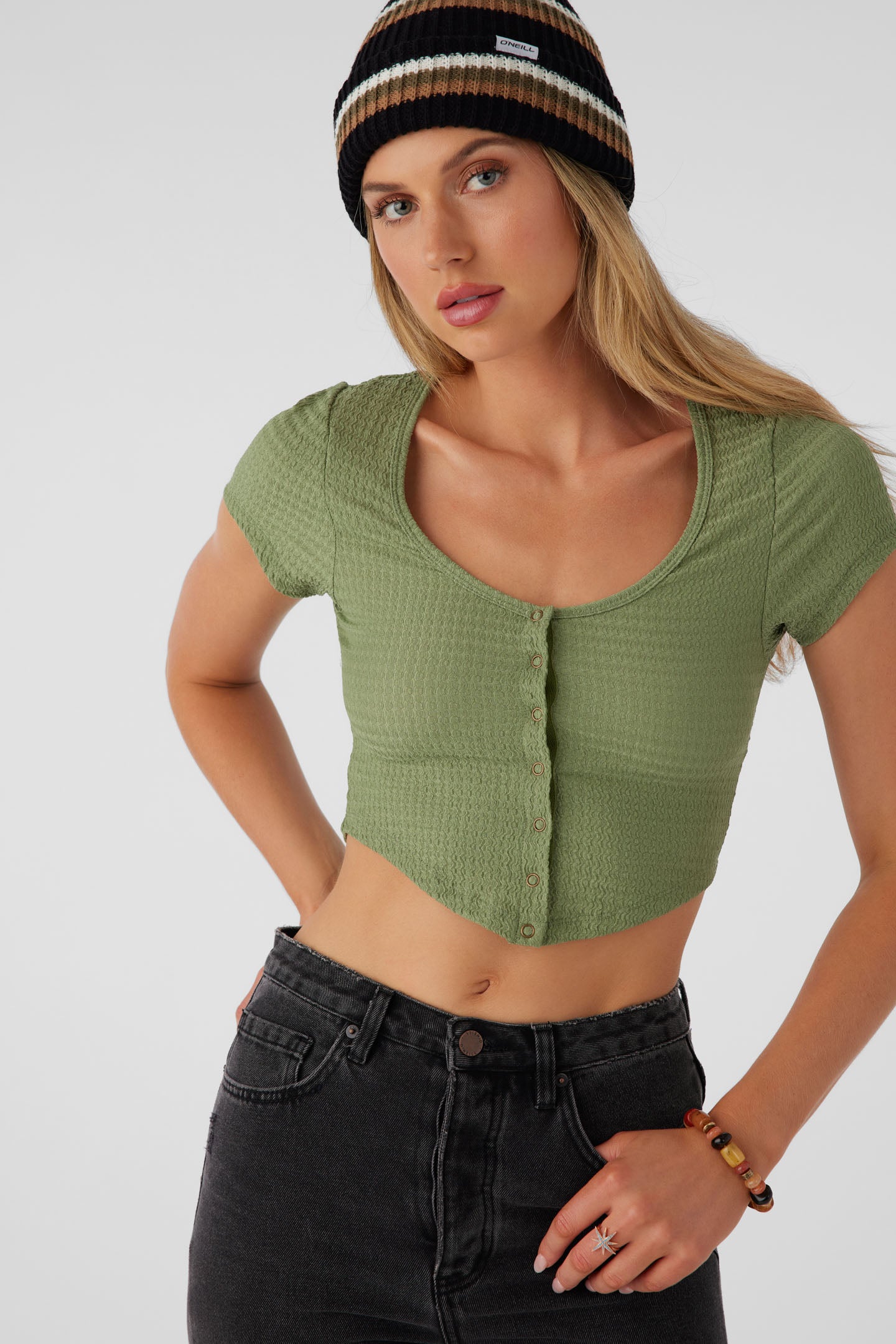 MARLENA TEXTURED KNIT CROP TOP