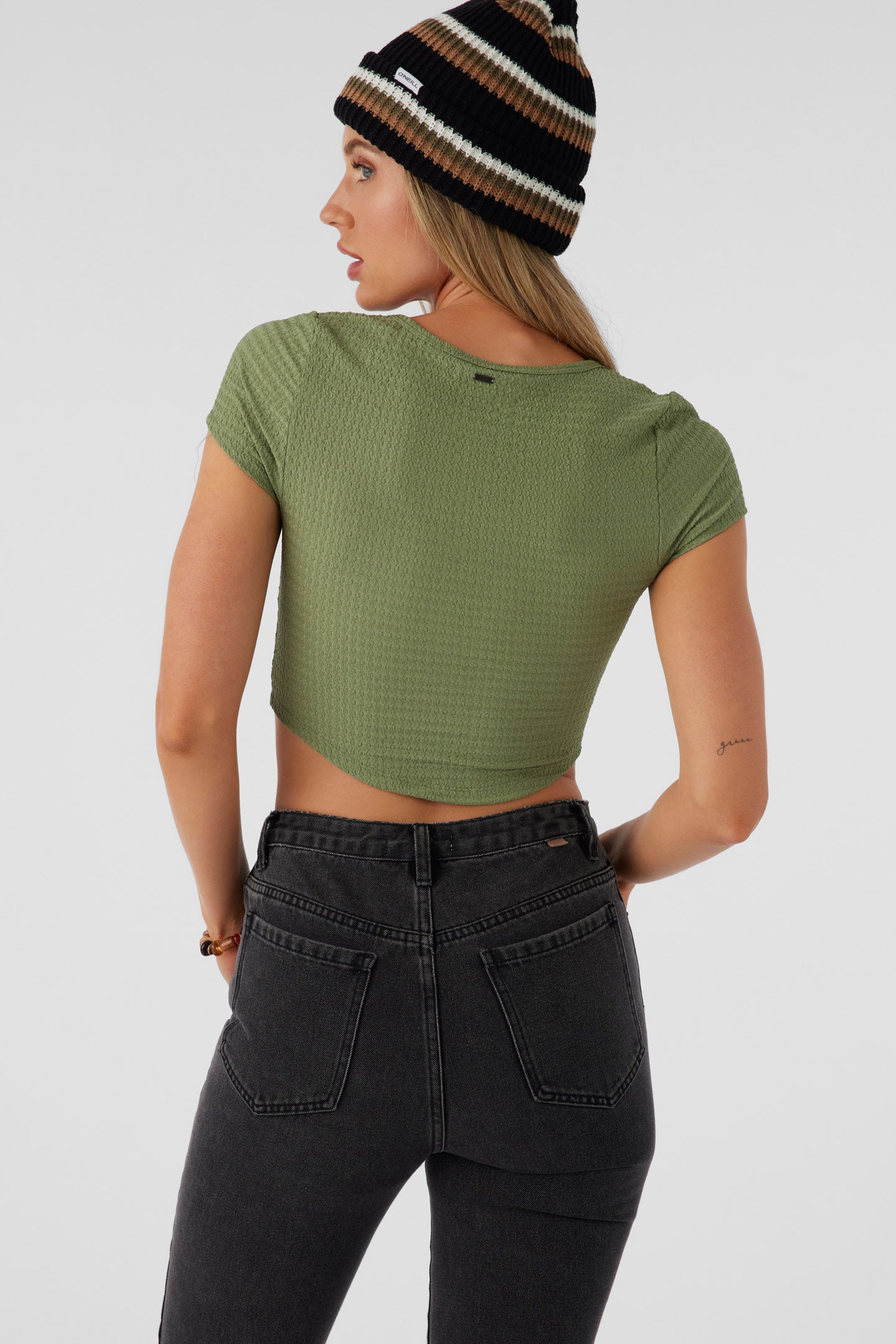 MARLENA TEXTURED KNIT CROP TOP