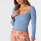 Floki Slub Rib Knit Long Sleeve Top