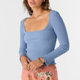 Floki Slub Rib Knit Long Sleeve Top