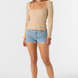 Floki Slub Rib Knit Long Sleeve Top