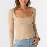 Floki Slub Rib Knit Long Sleeve Top