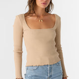 Floki Slub Rib Knit Long Sleeve Top