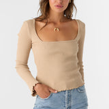 Floki Slub Rib Knit Long Sleeve Top