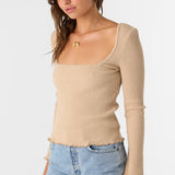 Floki Slub Rib Knit Long Sleeve Top