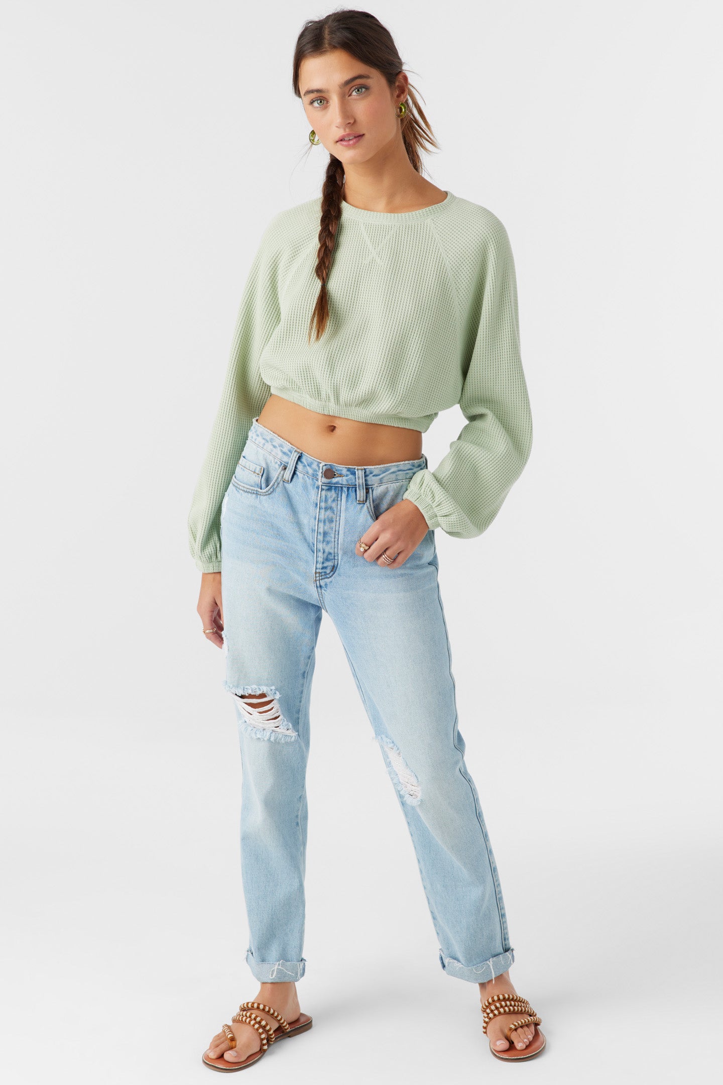 TOUR WAFFLE KNIT SLOUCHY TOP