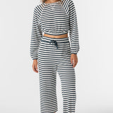 Tour Stripe Waffle Knit Cropped Lounge Pants