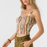 Julietta Neptune Stripe Smocked Tank Top