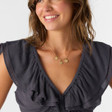 Deji Solid Flutter Sleeve Top