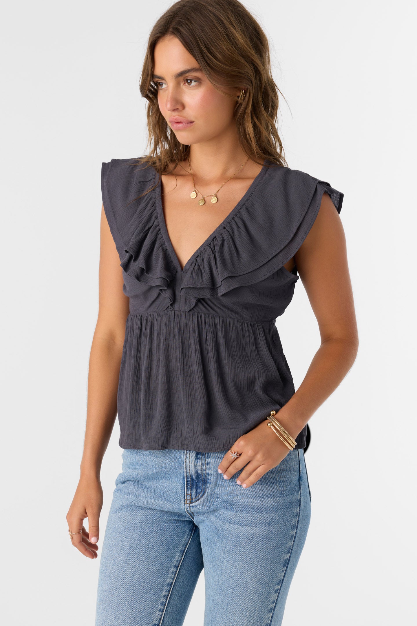 6(ROKU)◆FRILL NO SLEEVE TOP 6(ROKU)◇FRILL NO SLEEVE TOP 6(ROKU)◇FRILL NO SLEEVE TOP 6(ROKU)