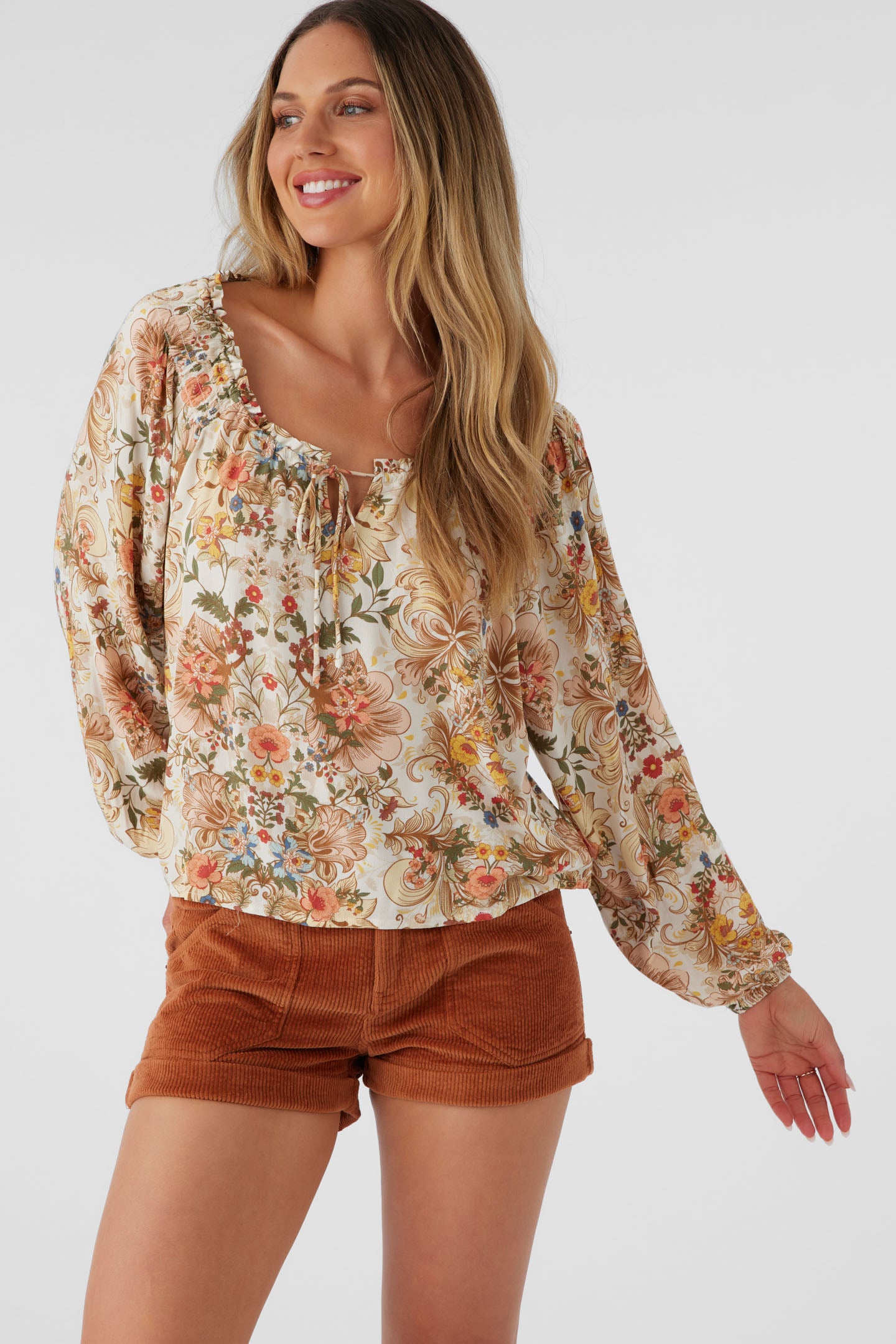 RIVER SOFIA FLORAL LONG SLEEVE TOP