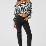 Keyara Beach Hut Geo Off-The-Shoulder Top