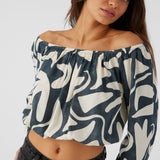 Keyara Beach Hut Geo Off-The-Shoulder Top