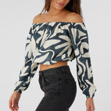 Keyara Beach Hut Geo Off-The-Shoulder Top