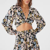Livvie Camden Floral Long Sleeve Crop Top