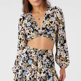 Livvie Camden Floral Long Sleeve Crop Top