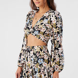 Livvie Camden Floral Long Sleeve Crop Top