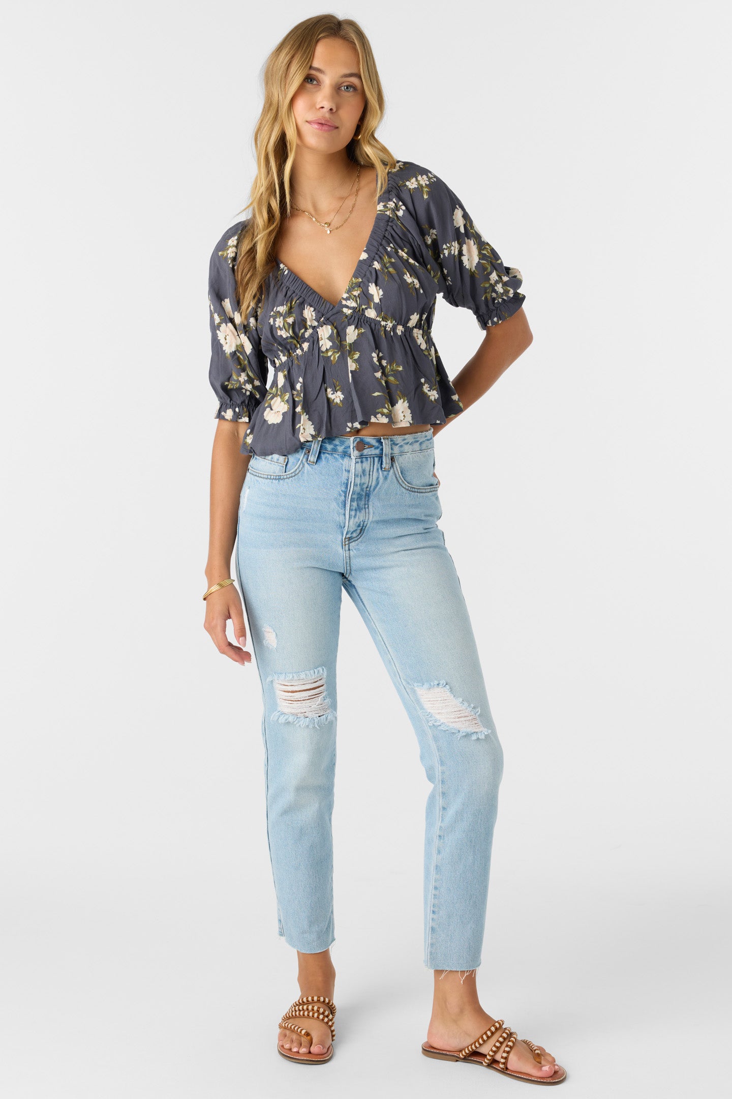 CRISELLA KENDRA FLORAL BLOUSON TOP