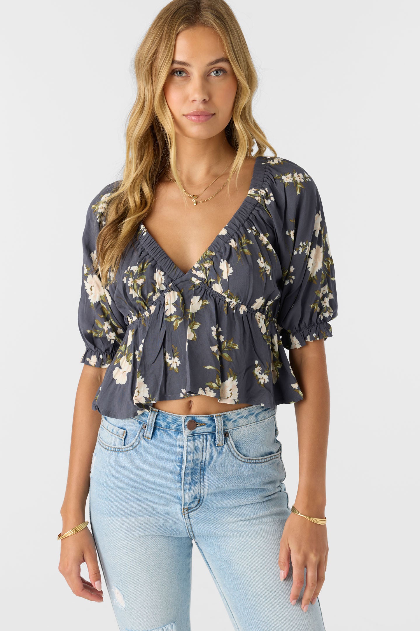 CRISELLA KENDRA FLORAL BLOUSON TOP