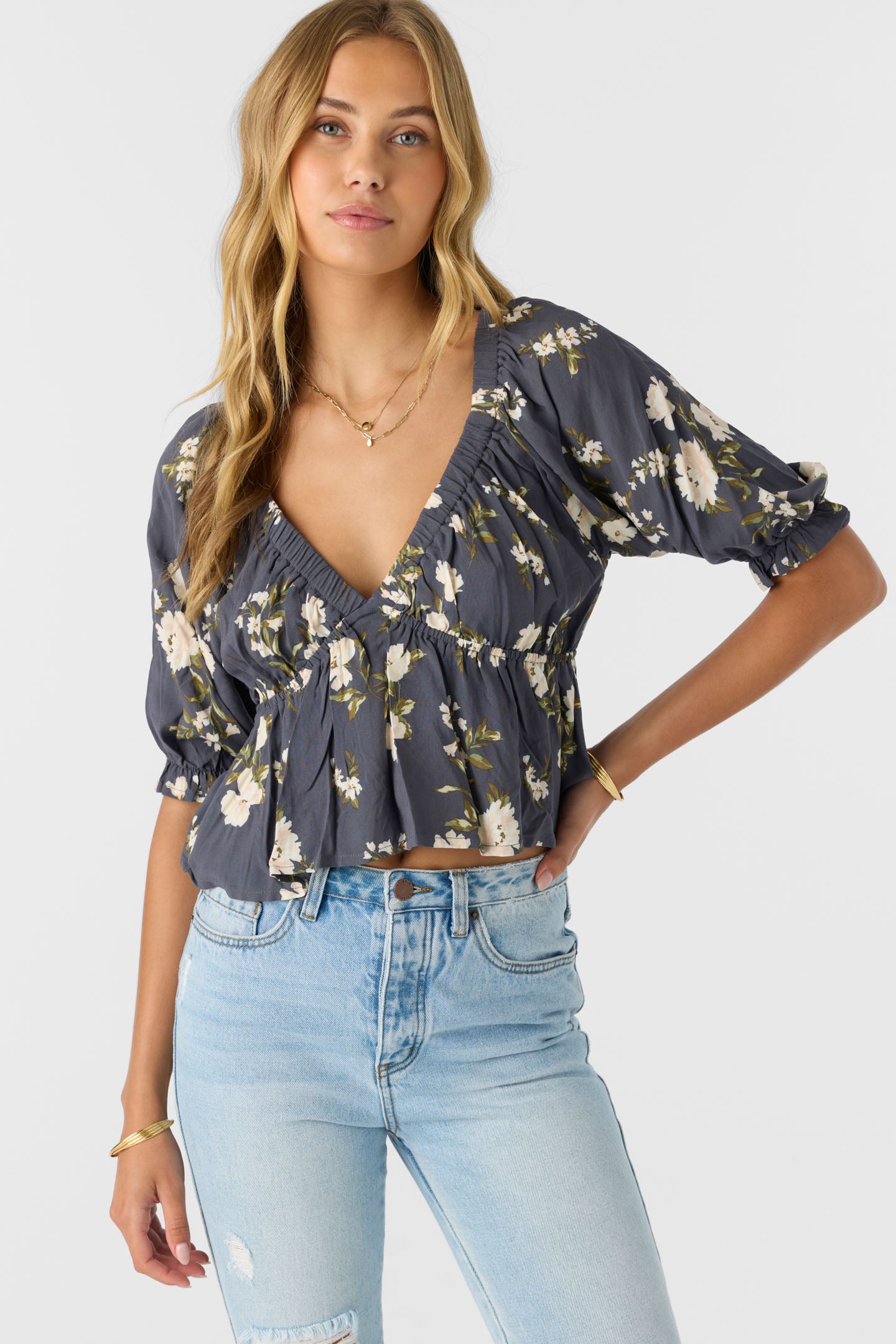 CRISELLA KENDRA FLORAL BLOUSON TOP