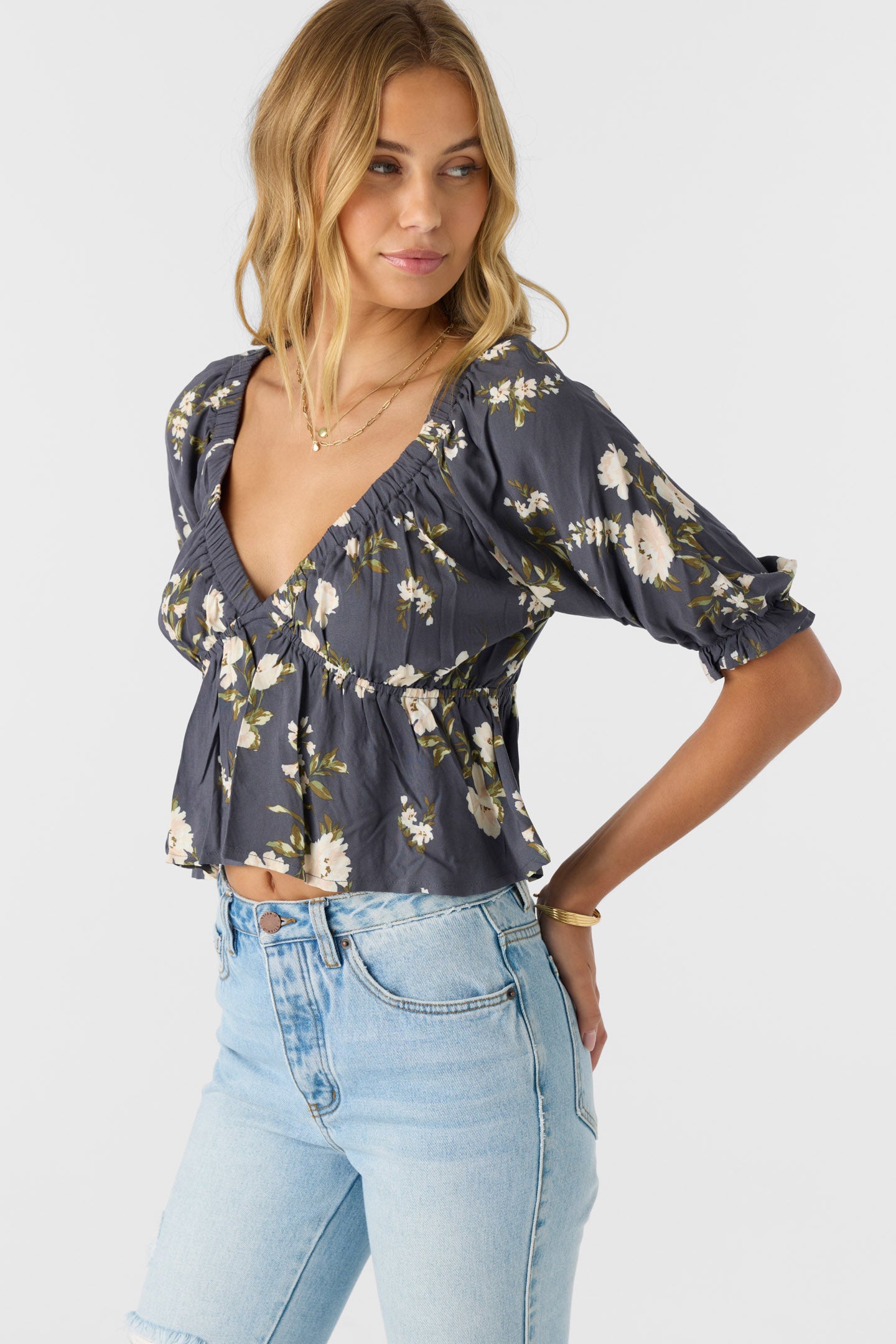 CRISELLA KENDRA FLORAL BLOUSON TOP