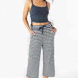 Tour Stripe Waffle Knit Cropped Lounge Pants