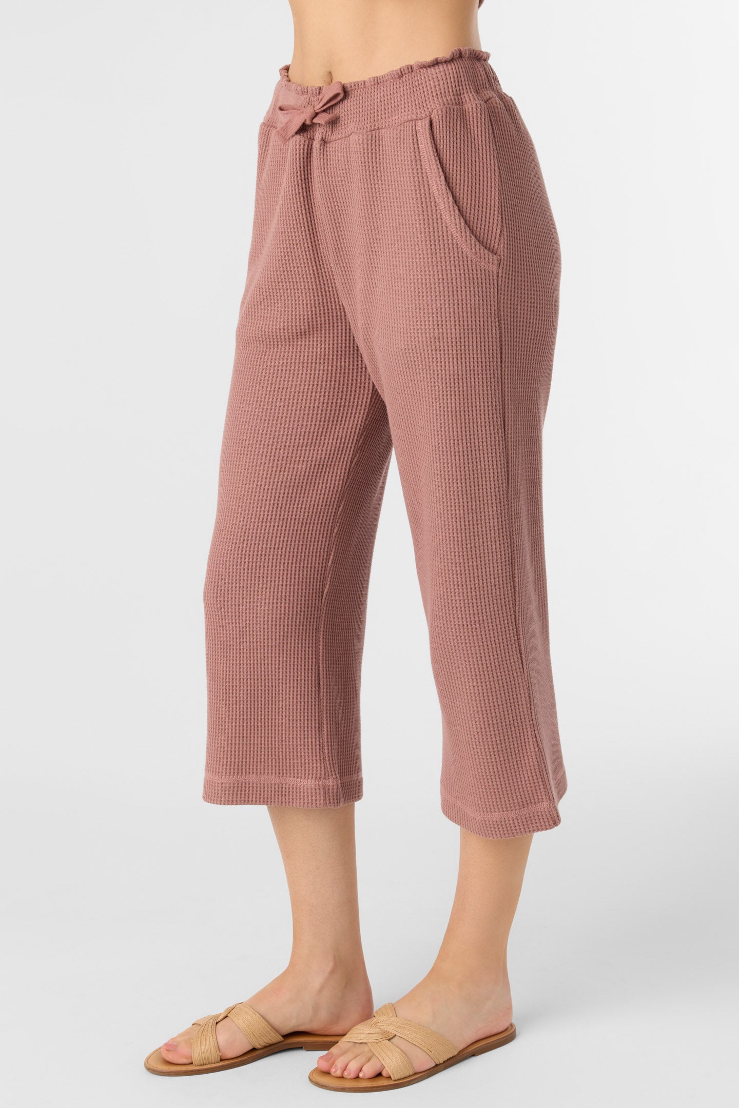 TOUR WAFFLE KNIT CROPPED LOUNGE PANTS