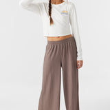 Bridgette Textured Knit Pull-On Cropped Pants