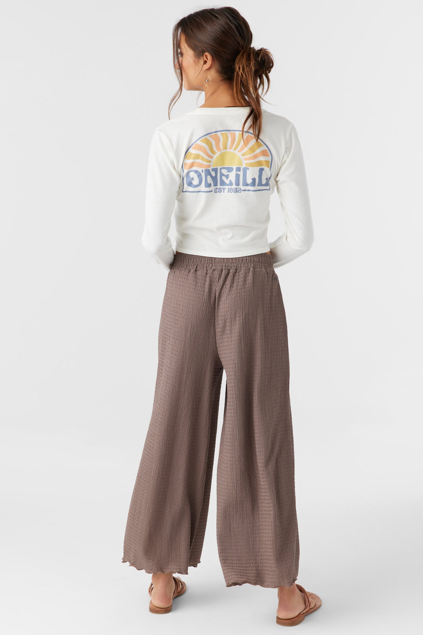 BRIDGETTE TEXTURED KNIT PULL-ON CROPPED PANTS