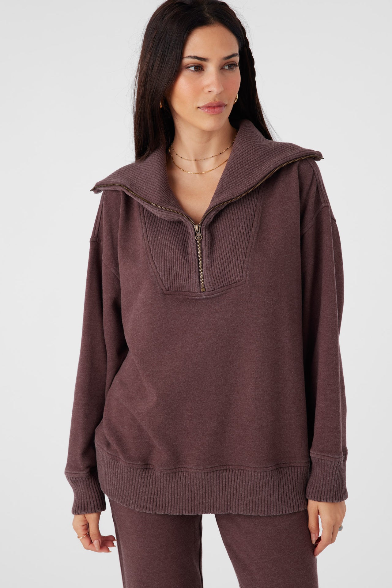 SAVAGE FRINGED PULL OVER CACAO main image 0