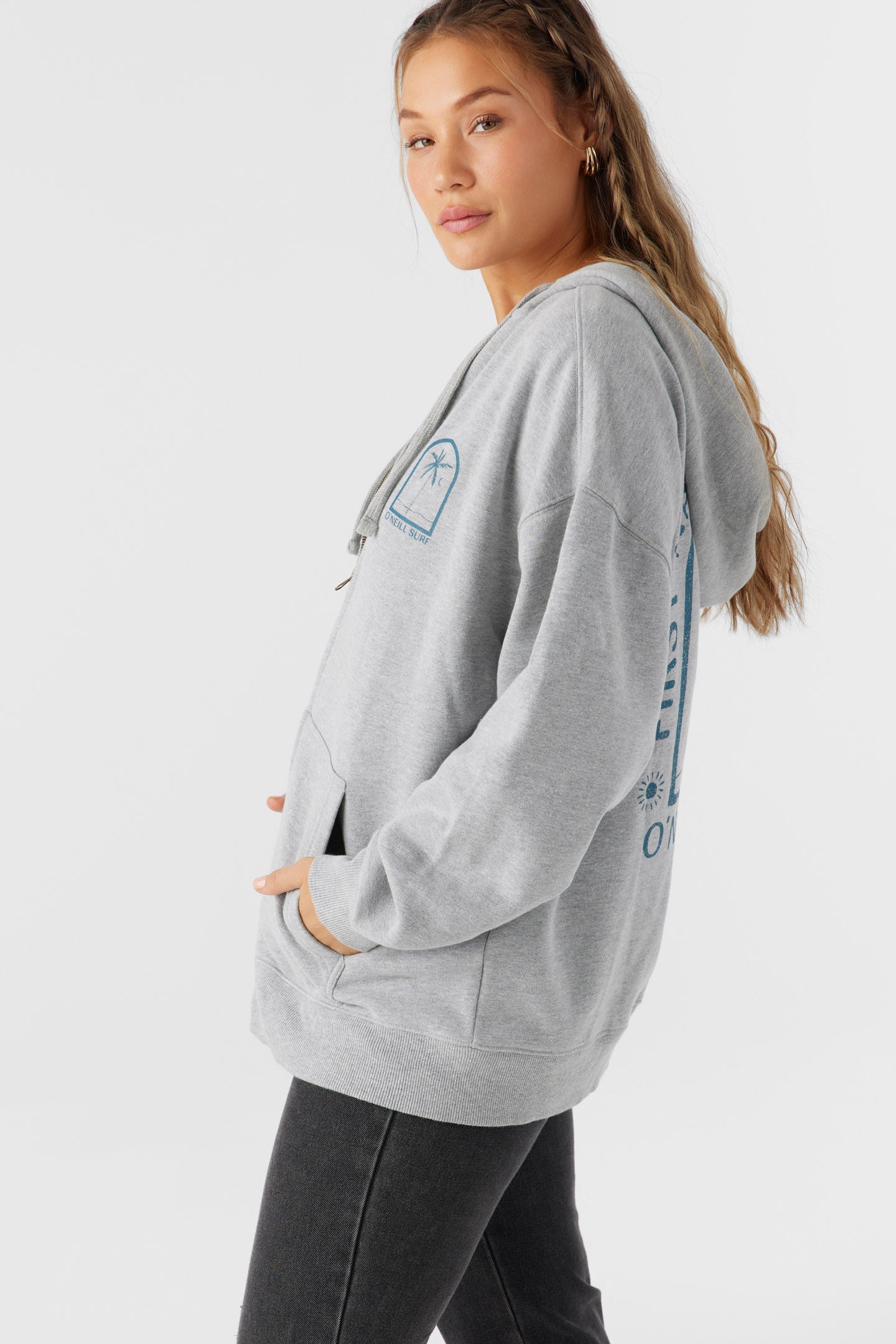 Byron Hoody Zip Fleece - Heather Grey | O'Neill