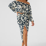 Gretchen Beach Hut Geo Knot Wrap Midi Skirt