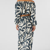 Gretchen Beach Hut Geo Knot Wrap Midi Skirt