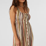 Korie Neptune Stripe Button Front Mini Dress